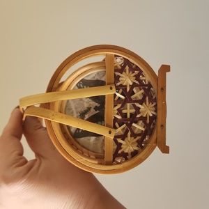 Vintage Wicker bamboo rattan butterfly coasters set of 5